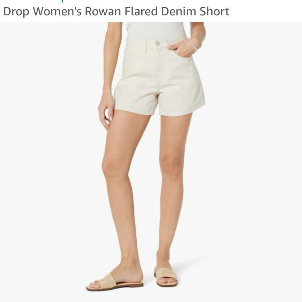 Rowan Flared Denim Shorts - Cream